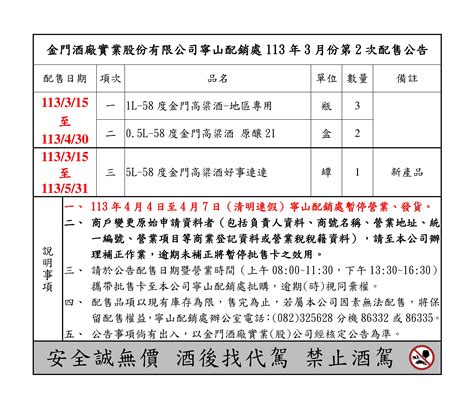 金門招財進寶|銷（促）售公告